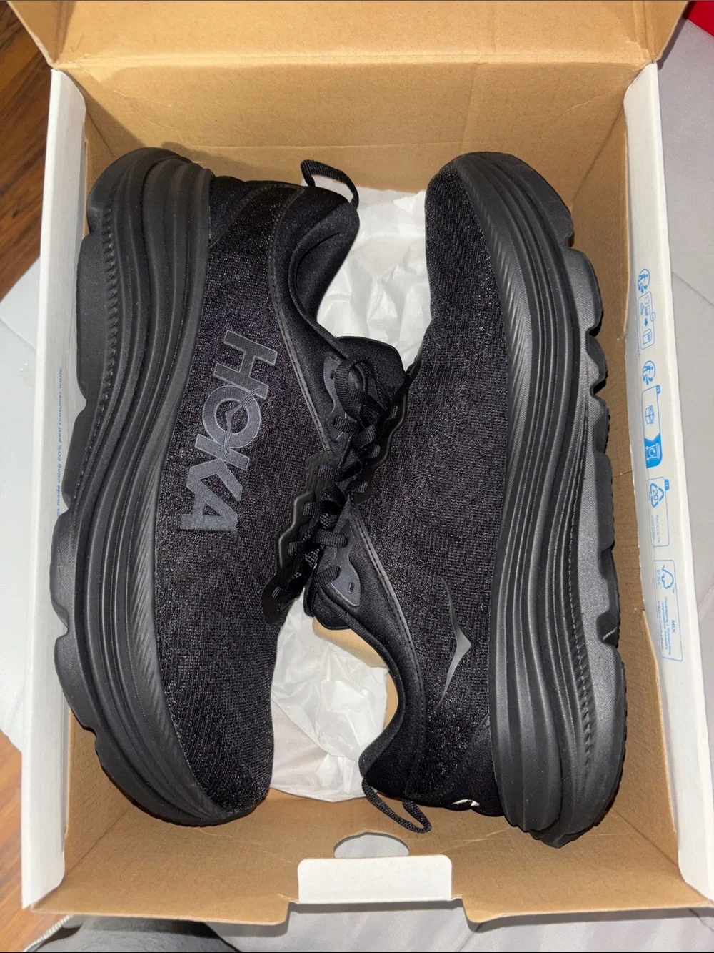 Hoka Men's Black Athletic Running Shoes - All-Black Design